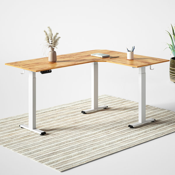 Inbox Zero Christeena Height Adjustable LShape Standing Desk & Reviews